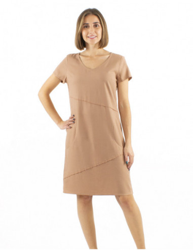 Plain dress with short sleeves