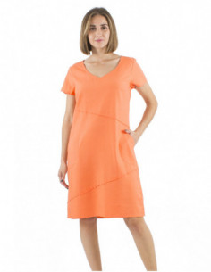 Robe unie à petites manches courtes 2