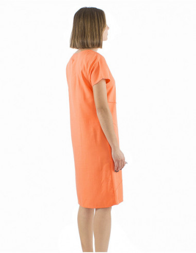 Robe unie à petites manches courtes