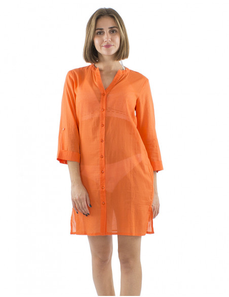 Chemise longue transparente