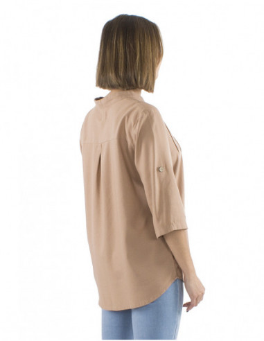 Shirt tunic with rolled up sleeves