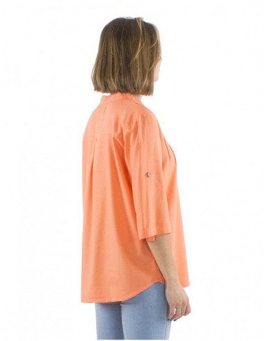 Shirt tunic with rolled up sleeves