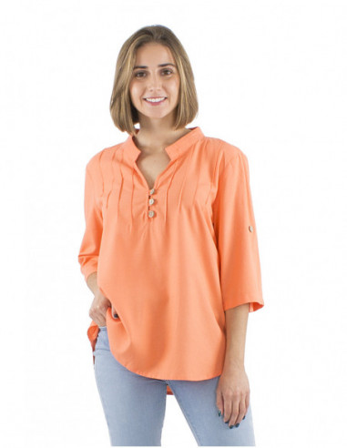 Shirt tunic with rolled up sleeves