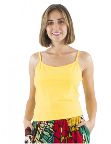 Basic plain tank top with thin straps