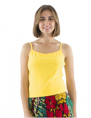 Basic plain tank top with thin straps