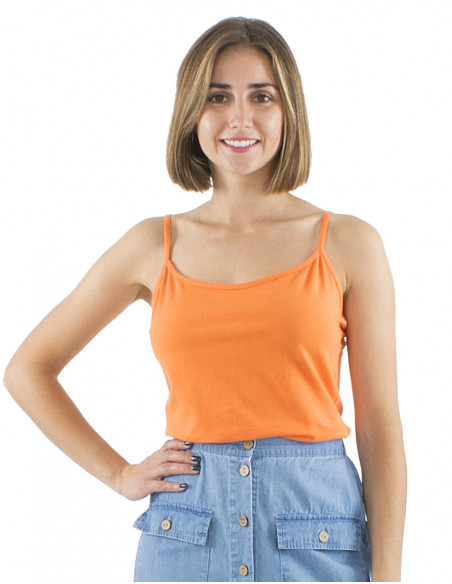 Basic plain tank top with thin straps