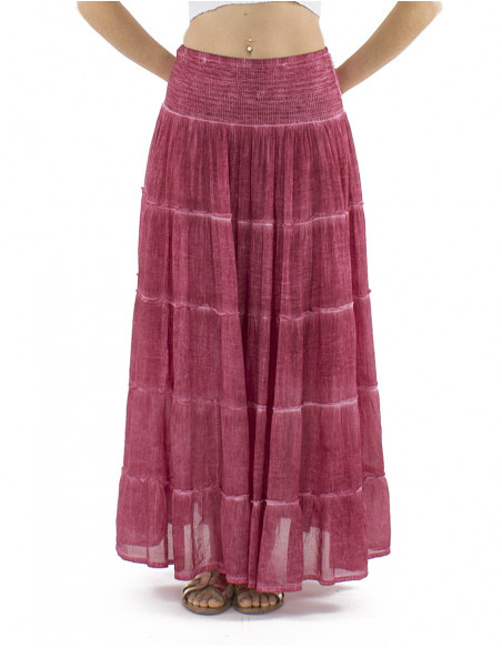 Long skirt in faded cotton voile