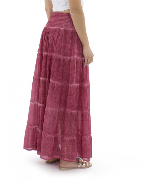 Long skirt in faded cotton voile