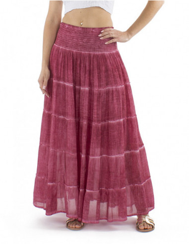 Long skirt in faded cotton voile