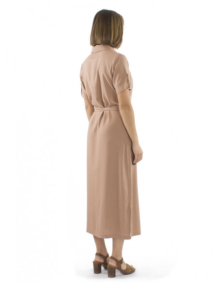 Chic long shirt dress with linen