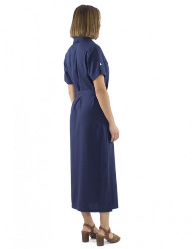 Chic long shirt dress with linen