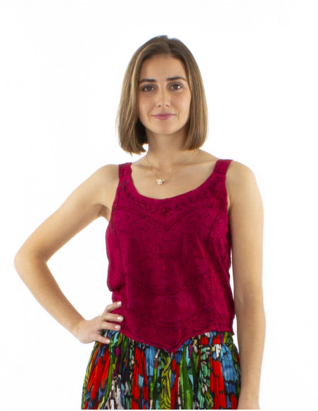 Plain ethnic top with embroidery