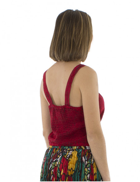 Top uni ethnique avec broderies