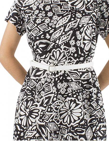 Ceinture fine basique boucle argentée