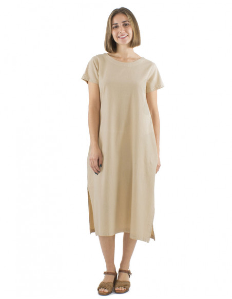 Robe longue droite 100% coton