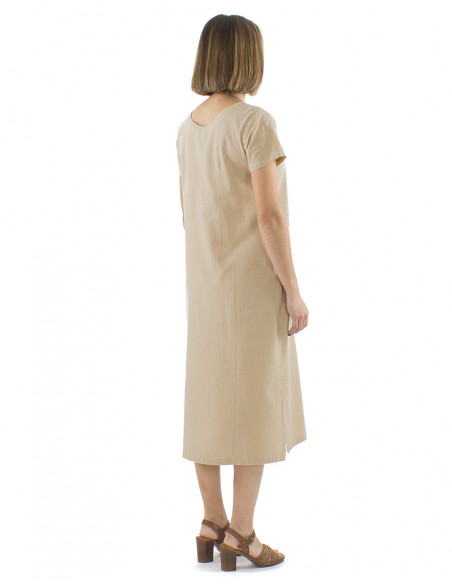 Straight long dress 100% cotton