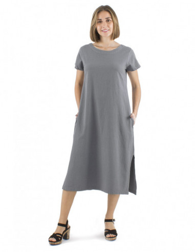 Robe longue droite 100% coton