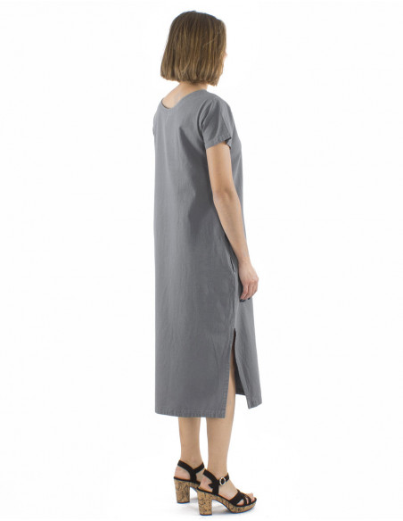 Robe longue droite 100% coton