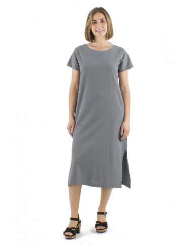 Straight long dress 100% cotton