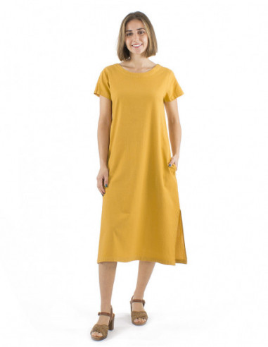 Straight long dress 100% cotton