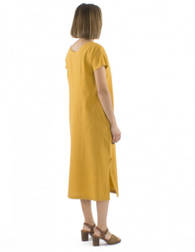 Straight long dress 100% cotton