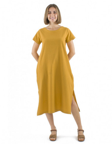 Straight long dress 100% cotton
