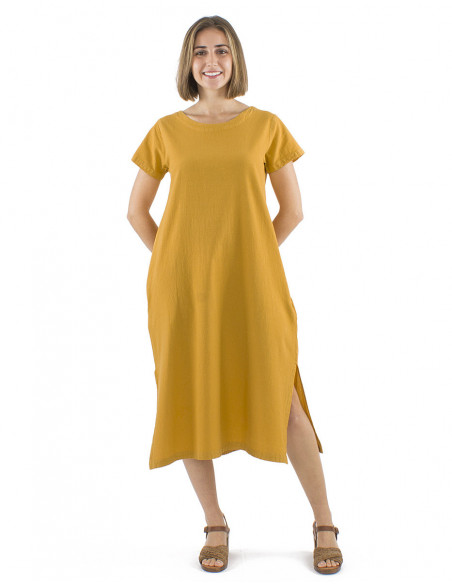 Straight long dress 100% cotton