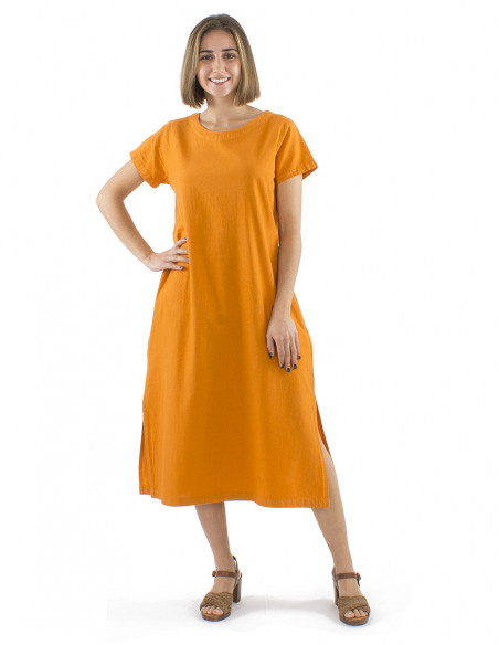 Straight long dress 100% cotton
