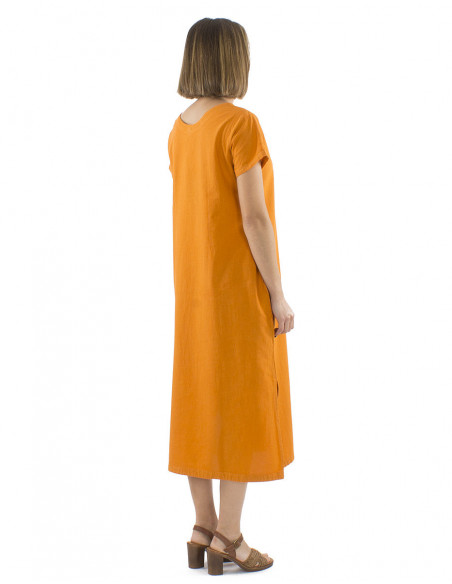 Straight long dress 100% cotton