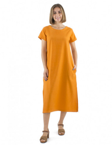 Straight long dress 100% cotton