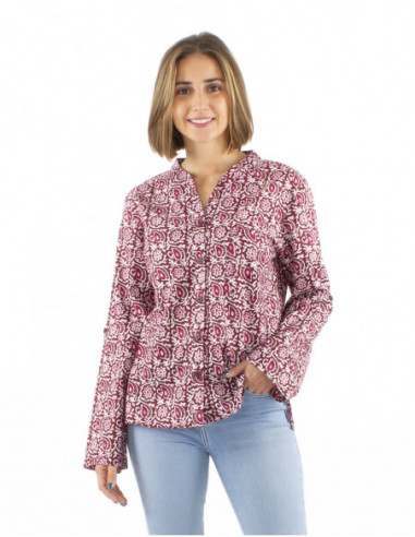 Blouse with ethnic or boho patterns