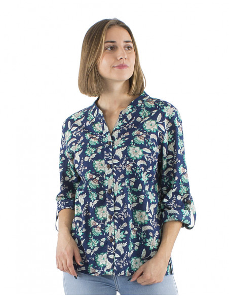 Blouse with ethnic or boho patterns