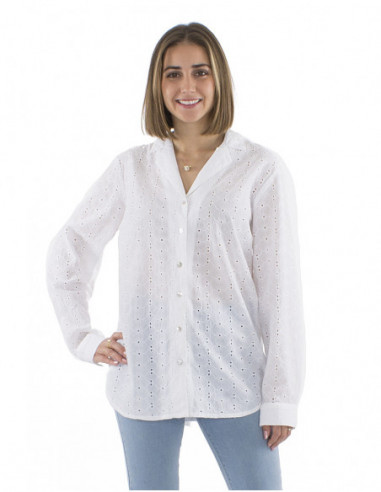 Large cut shirt with openwork