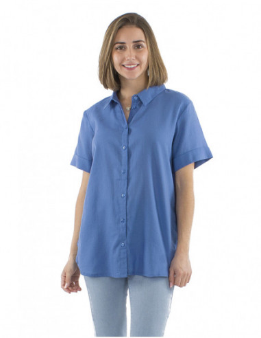 Short sleeves plain color blouse