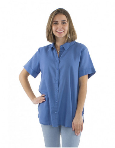 Short sleeves plain color blouse
