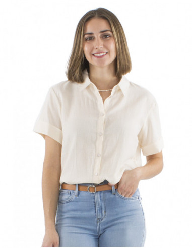Short sleeves plain color blouse