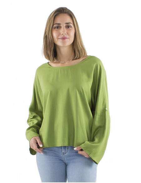 Loose blouse adjustable sleeves