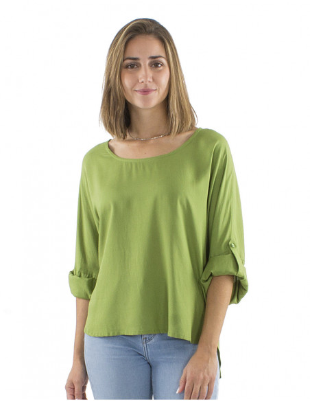 Loose blouse adjustable sleeves