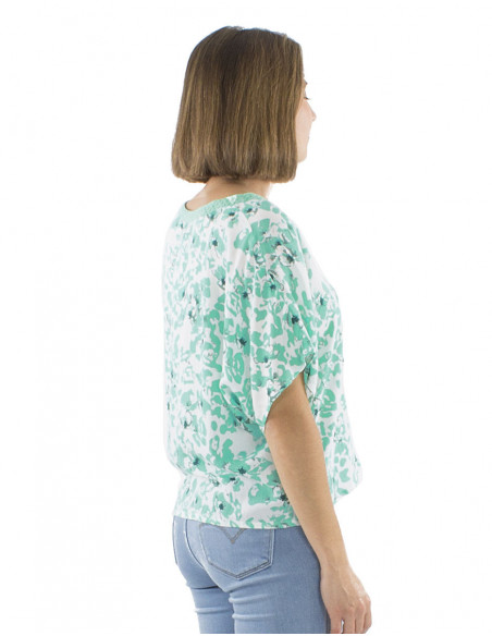 chemisier bohème motif fleuri romantique, col V , féminin et confortable