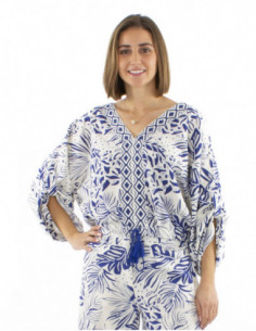 Jungle pattern summer blouse