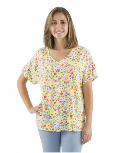 Multicolored floral bohemian blouse
