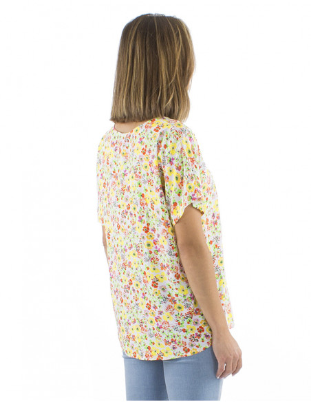 Multicolored floral bohemian blouse