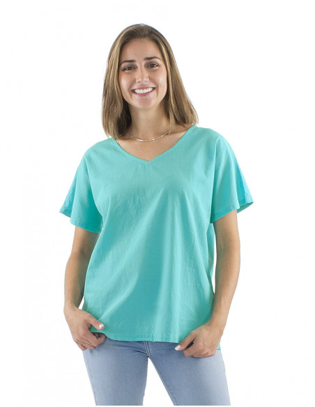 Top coupe classique, coton, coloré