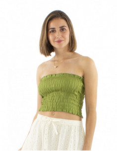 Elastic boho bustier top