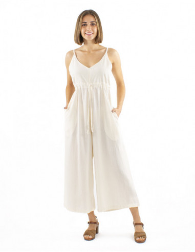 combinaison bohème chic, coton, bretelles