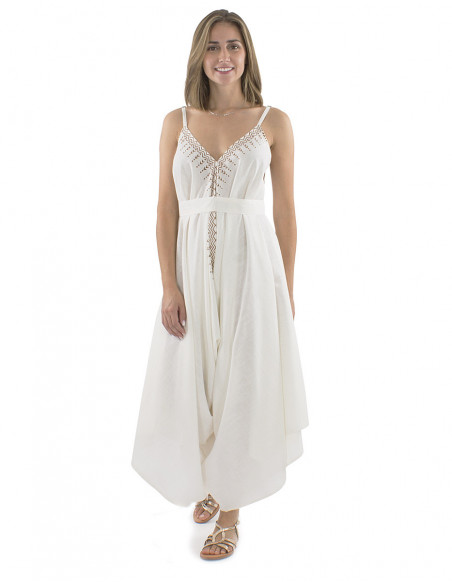 combinaison ethnique chic, motif au tampon, confortable