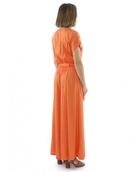 Boho chic plain fabric jumpsuit