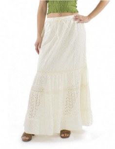 Long boho embroidered skirt