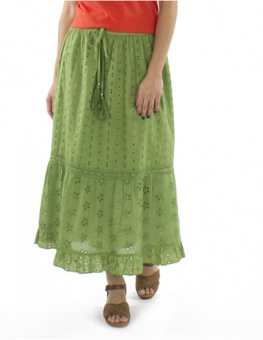 Long boho ruffled skirt