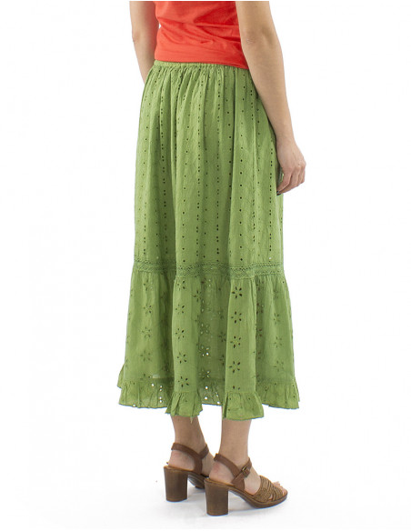 Long boho ruffled skirt